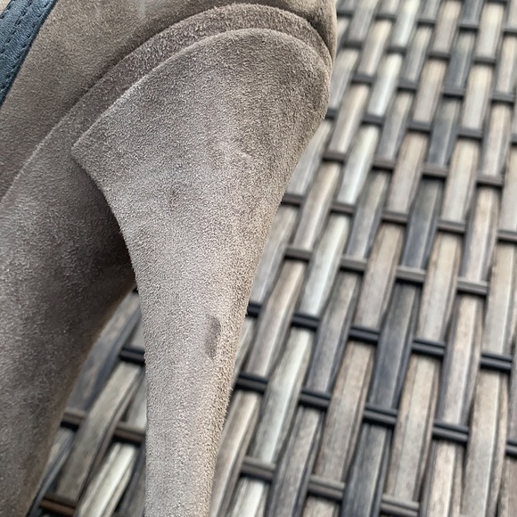 Via SPIGA Ivie Gray Suede & Leather Peep Toe Heels - Picture 11 of 16